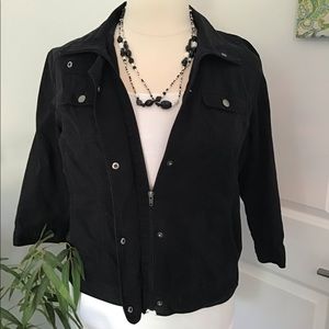 CROFT & BARROW black 3/4 sleeve jacket